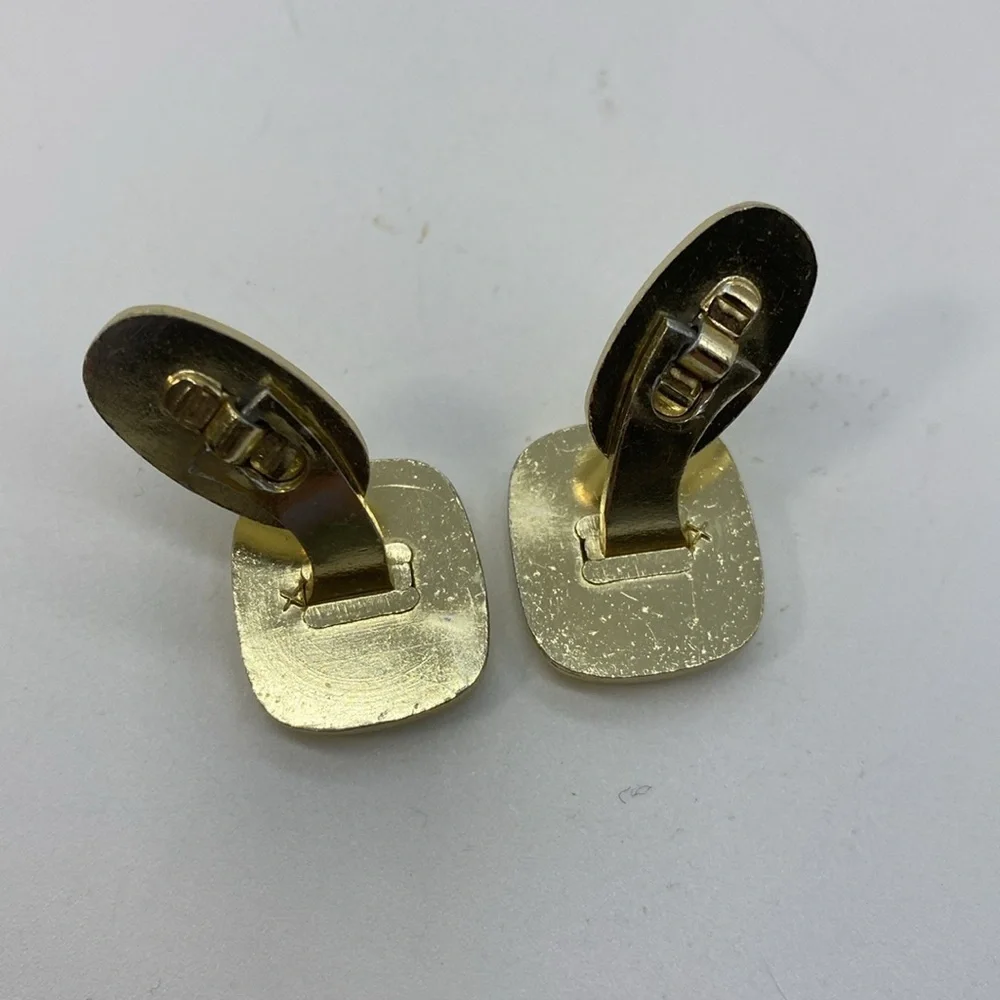 Tie Pin Men’s & Mother of Pearl Cufflinks Gold Tone EUC
